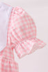 Pink Gingham Animal Embroidered Bubble