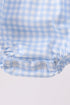 Blue Gingham Animal Embroidered Bubble