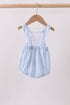 Blue Gingham Animal Embroidered Bubble