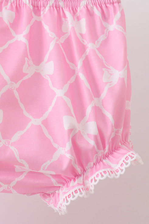 Pink Bow Bloomer Set