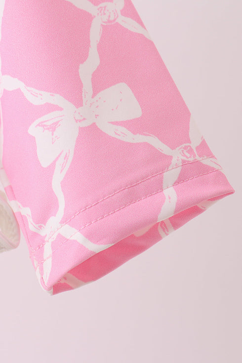 Pink Bow UPF rashguard