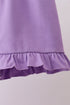 Purple floral embroidery gingham ruffle shorts set