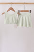 Green Scalloped Yoga Skorts Set
