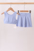 Violet Scalloped Yoga Skorts Set