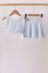 Blue Scalloped Yoga Skorts Set