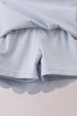 Blue Scalloped Yoga Skorts Set