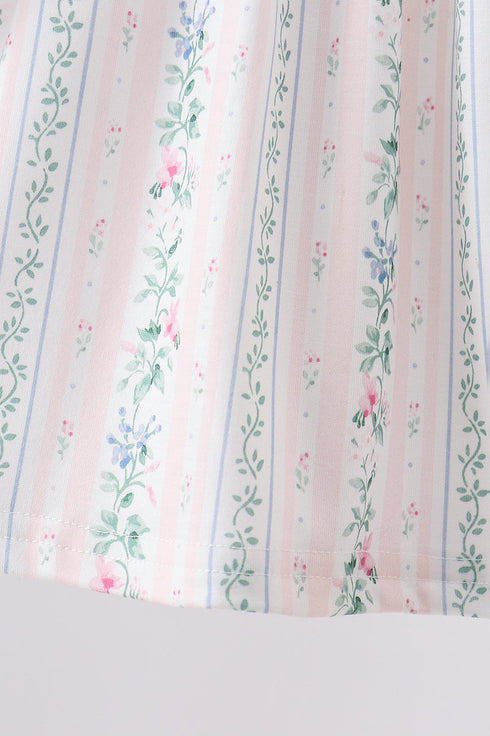 Bow Floral Applique Bloomer Set
