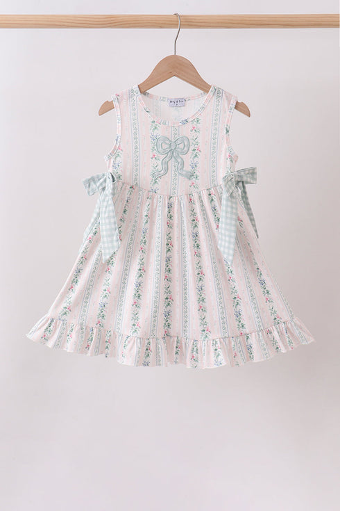 Bow Floral Applique Dress