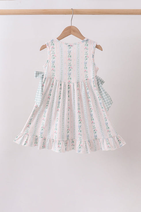 Bow Floral Applique Dress