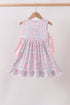 Pink Floral Bow Applique Bow Dress