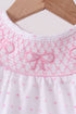 Pink Bow Smocked Swiss Dot Bubble