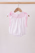 Pink Bow Smocked Swiss Dot Bubble