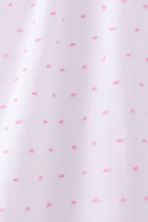 Pink Bow Smocked Swiss Dot Shorts Set