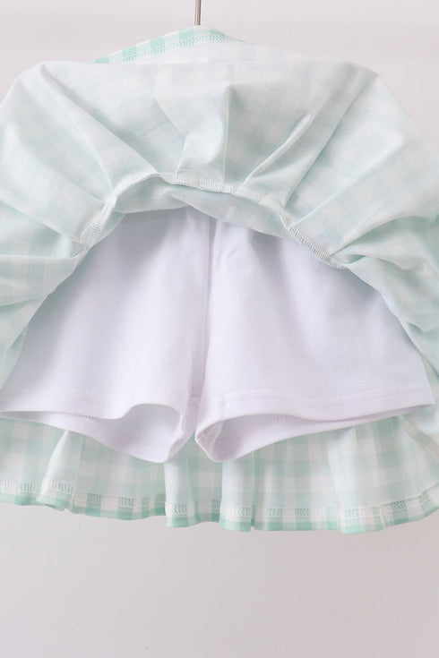 Green Golf Embroidered Skorts Set