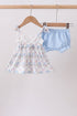 Blue Floral Bloomer Set