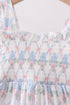 Blue Floral Ruffle Dress