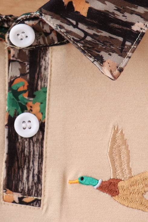 Camo Duck Embroidered Top