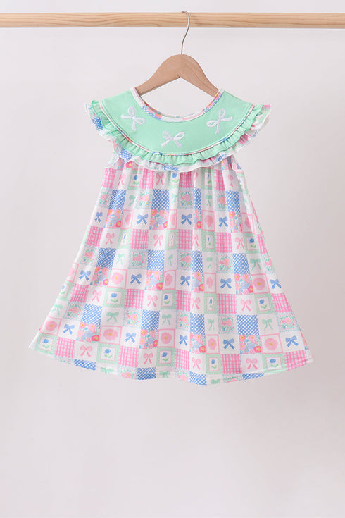 green-bow-embroidered-checkered-dress-abby-evie-sophias-styleDress-1