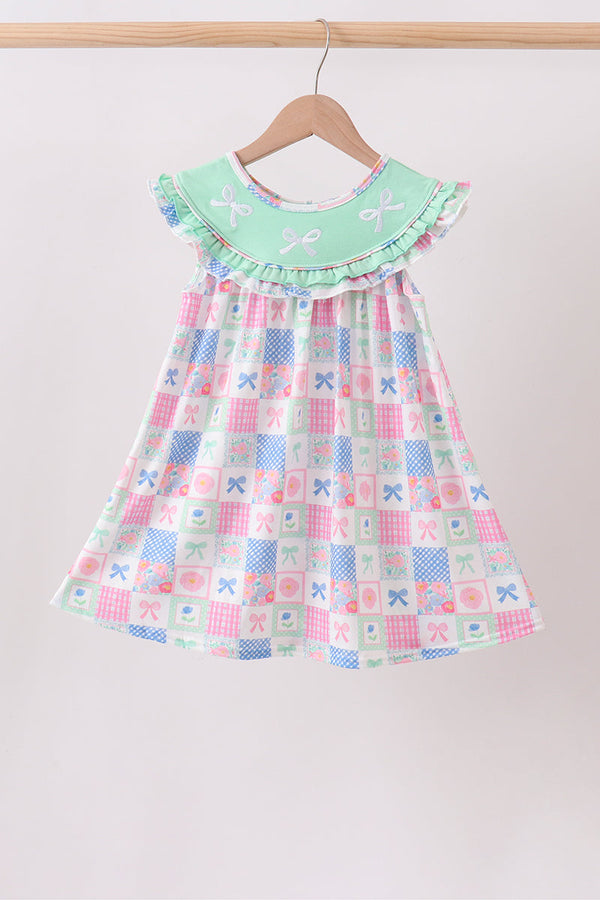 green-bow-embroidered-checkered-dress-abby-evie-sophias-styleDress-1
