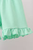 Green Bow Checkered Ruffle Shorts Set