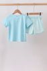 Blue Apple Embroidered Shorts Set