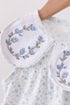 Blue Floral Embroidered Bloomer Set