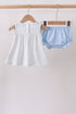 Blue Floral Embroidered Bloomer Set