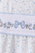 Blue Floral Smocked Ruffle Bloomer Set