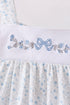 Blue Floral Embroidered Ruffle Shorts Set