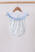 Blue Sailboat Smocked Ruffle Bubble