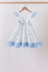 Blue Sailboat Smocked Ruffle Dress