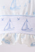 Blue Sailboat Smocked 2PC Swimsuit