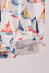Blue Sailboat Embroidered Ruffle Bubble