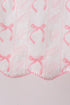 Pink Bow Print Ruffle Shorts Set