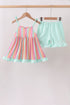 Rainbow Stripe Ruffle Set