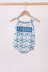 Blue Crab Embroidered Checkered Bubble