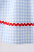 Blue School Bus Smocked Gingham Dress