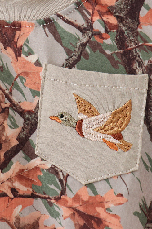 Camo Duck Embroidered Pocket Bubble