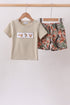 Camo Wildlife Embroidered Shorts Set