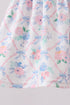 Blue Floral Smocked Bloomer Set