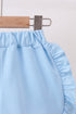 Blue Floral Smocked Ruffle Shorts Set