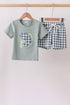 Green Fish Applique Shorts Set