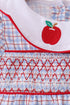 Blue Apple Smocked Plaid Bubble