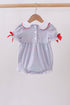 Blue Apple Smocked Plaid Bubble