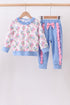 Blue floral jogger set