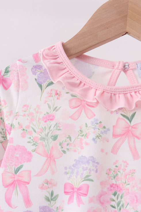 Pink floral jogger set