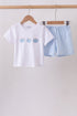 Blue Pumpkin Embroidered Gingham Shorts Set