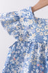 Blue Floral Print Ruffle Pants Set