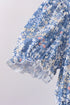 Blue Floral Print Mom Dress