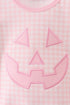 Pink Jack-O-Lantern Applique Bow Bubble
